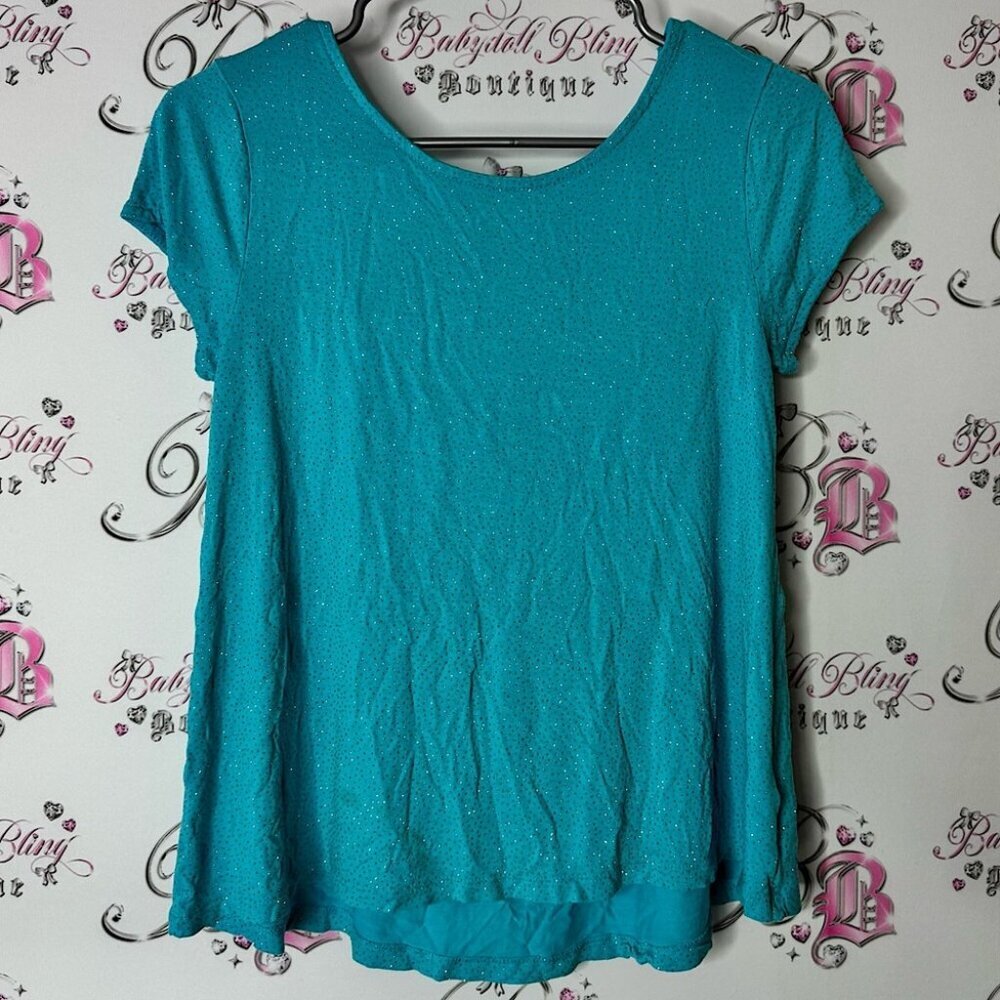 Jennifer Lopez JL tshirt sparkly dotted Sparkle Top